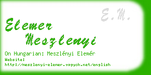 elemer meszlenyi business card